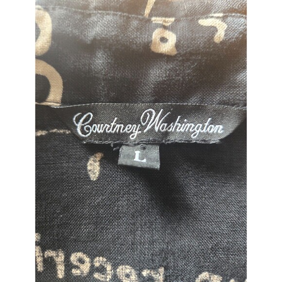 Courtney Washington 100% Linen Printed Long Sleeve Button Up Top Size Large - Picture 4 of 8